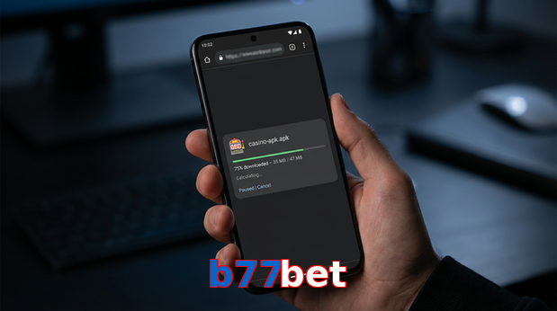Main screen of B77bet apk page for PK players